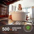 thumbnail image 6 of Overmont Enameled Cast Iron Dutch Oven - 5.5QT Pot with Lid Cookbook & Cotton Potholders - Heavy-Duty Cookware for Braising, Stews, Roasting, Bread Baking Cream White, 6 of 8