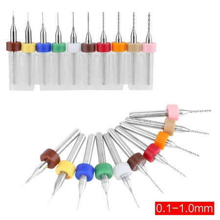 

WEPRO Bits CNC PCB Board Micro Set 0.1mm-1.0mm Tool Print Circuit Carbide 10pcs Drill Tools & Home Improvement
