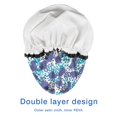 thumbnail image 4 of Shower Caps,White and Blue Of Animal Print Waterproof Shower Cap for Women 4 Pieces,Double Reusable Hair Cover for Shower PEVA Elastic Stretch Hem, 4 of 7