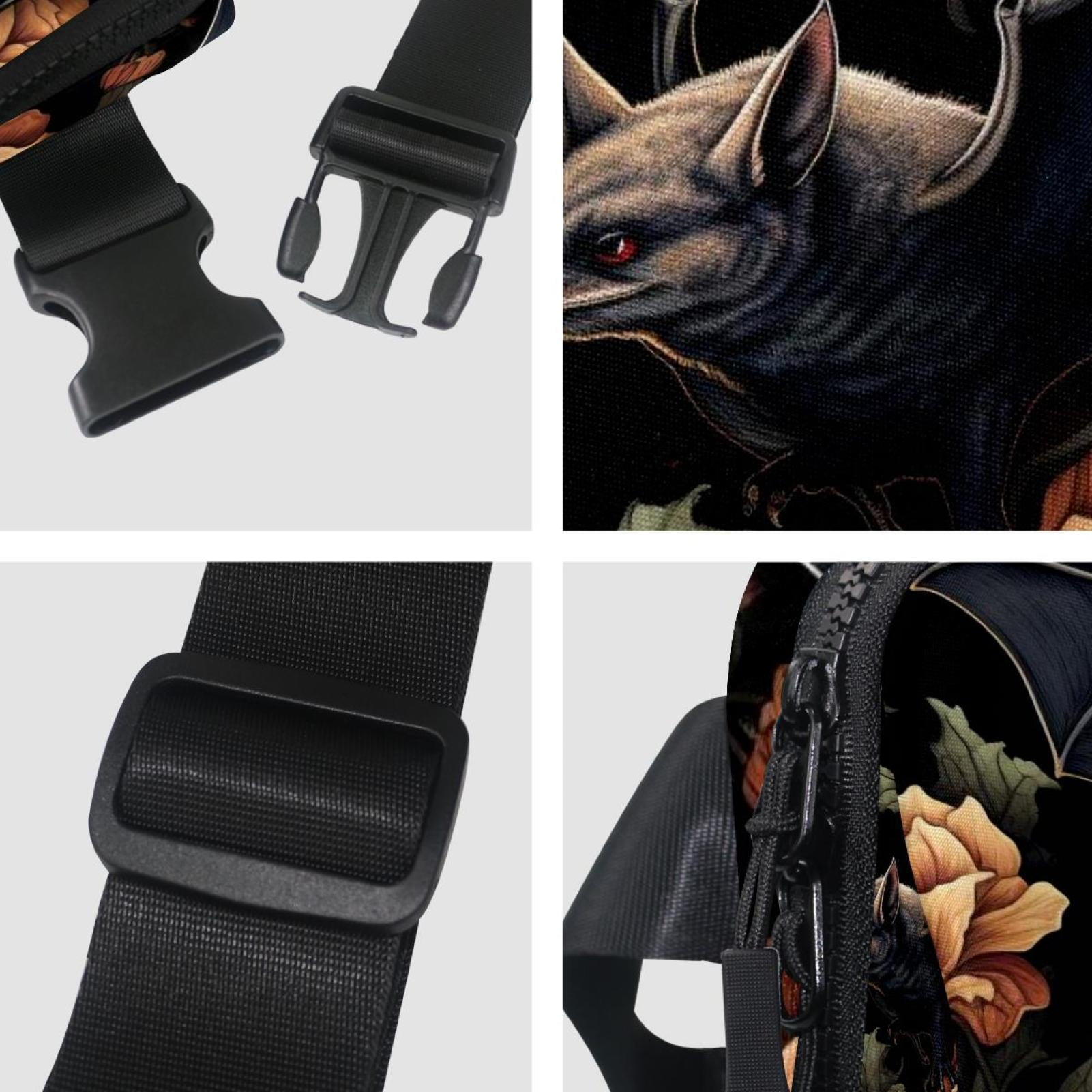 Bats Lightweight Adjustable Crossbody Bag with Extension Strap - Unisex Fanny Pack, Money Belt, Waist Bag