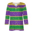 thumbnail image 4 of Fiudx Ofertas Relámpago Blusa de Manga 3/4 Corta Estampada a La Moda para Mujer, Blusa Informal con Cuello Redondo, 4 of 5