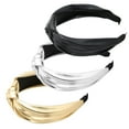 thumbnail image 3 of Bandeau, 3pcs Mode PU Tissu Cheveux Bande Cheveux Beauté Outil Habilement Conçu, 3 of 8