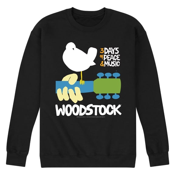 Woodstock - Guitar - 3 Days of Peace & Music - Men's Crew Neck Fleece Pullover
