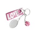 thumbnail image 2 of Llavero creativo de raqueta de tenis Macarena Llavero de Pelota de tenis rosado, 2 of 8