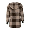 thumbnail image 6 of Lovskoo Women Plaid Fluffy Coat Fashion Winter Warm Coat Long Sleeve Oversized Jacket Outerwear Khaki, 6 of 8