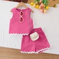 thumbnail image 2 of Vornjynx Girls Outfit Sets 2 Piece Crew Neck Tank Tops and Stretchable Shorts with Pockets Sleeveless Soft Trendy Summer Casual Clothes Hot Pink Size 3-4T, 2 of 10