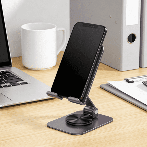 360°Rotating Phone Holder for Desk, Office phone stand for All Mobile Phones, iPhone, iPad, (Metal Purple) 1PCS