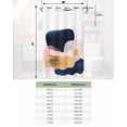 thumbnail image 6 of No Hook Shower Curtains with Snap in Liner, Navy Blue Yellow Pink Waterproof Fabric Shower Curtain, Modern Abstract Art Geometric Double Layers & See-Through Top Window Bathroom Curtains 36''x72'', 6 of 6