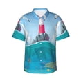 thumbnail image 2 of Picia Lighthouse Sea Port Gentle Cotton Regular Fit Short Sleeve Casual Hawaiian Shirt for Men-, 2 of 9