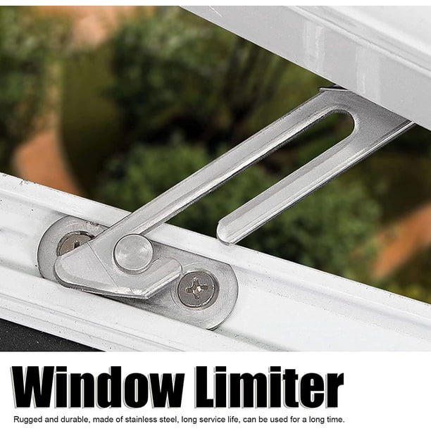 Stainless Steel Window Opening Limiter – 65° Casement Restrictor For Safety & Ventilation (Right-Hand Install)