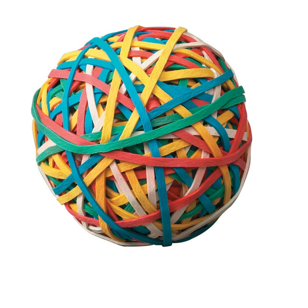 School Smart Economy Rubber Band Ball, Multiple Color
