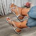 thumbnail image 3 of Flip Flop for Women 2025 Boho Beach Summer Braided Leather Strappy Flat Sandals Casual Dressy Sandals, 3 of 7