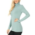 thumbnail image 2 of KOGMO Womens Basic Long Sleeve Soft Stretch Microfiber Mock Neck Top, 2 of 4