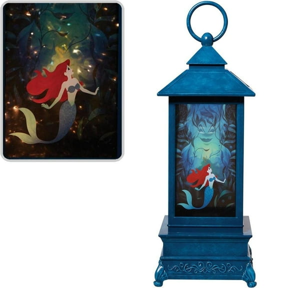 Disney Showcase Little Mermaid Glitter Lantern, Multicolor, 11in H x 4.3in W