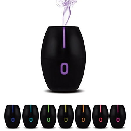 Modern Diffuser Chips APOLLO | Modern, Compact, Silent Essential Oil Ultrasonic USB Diffuser w/LED changing lights (Black) ()