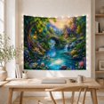thumbnail image 5 of Mountain Lake Idyllic with Woodland River Sunset Dominating, Mystical Fantasy for Space Lovers, Galaxy Room Decor, Mother'S Day Gift, Tapestry Wall Hanging for Bedroom and Dorm, 5 of 7
