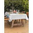 thumbnail image 4 of 60x102 Inch Outdoor Tablecloth with Umbrella Hole Zipper Rectangle Summer Rectangular Tablecloths Outside Waterproof Farm Bottle Floral Watercolor Wood Grain White Patio Table Cover for Picnic Party, 4 of 8
