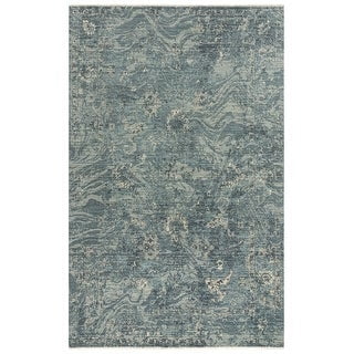 Alora Decor Intrepid 10' x 13' Abstract Blue/Gray/Ivory Hybrid Area Rug
