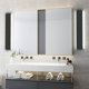 thumbnail image 4 of Aipsun Lámparas de tocador negras modernas de 32,6 pulgadas, luz LED negra para pared de baño, accesorios de iluminación para baño arriba y abajo, luz blanca 5000K, 4 of 5