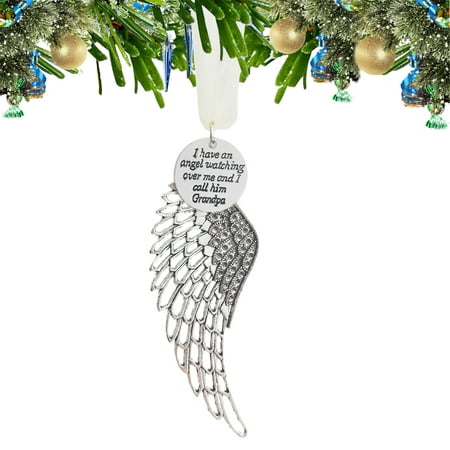 Angel Wing Ornaments for Christmas Tree, Unique Sympathy Personalized Grandpa Memorial Ornaments Remembrance Wings,in Memory of Grandpa Gifts for Loss of Loved One