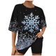 thumbnail image 2 of Puntoco Pijamas para mujer Conjunto de camiseta y pantalones cortos de manga corta con cuello redondo y estampado navideño para mujer Ropa para estar en casa, 2 of 5