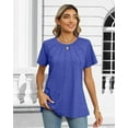 thumbnail image 2 of Rosvigor Blouses for Women Short Sleeve Shirts Casual Dressy Summer Tops with Pleats, 2 of 6