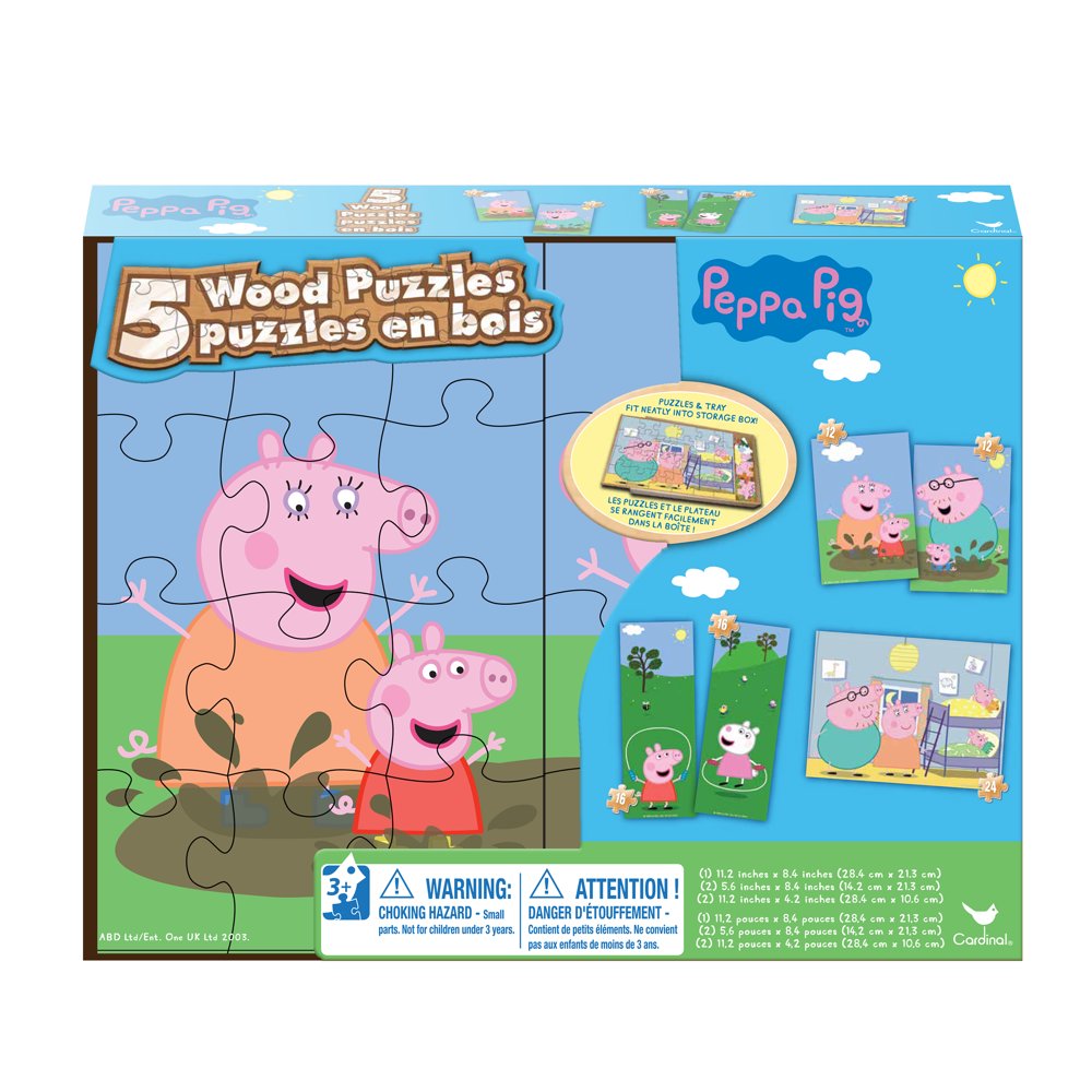 Peppa Pig 5Pack of Wood Puzzles