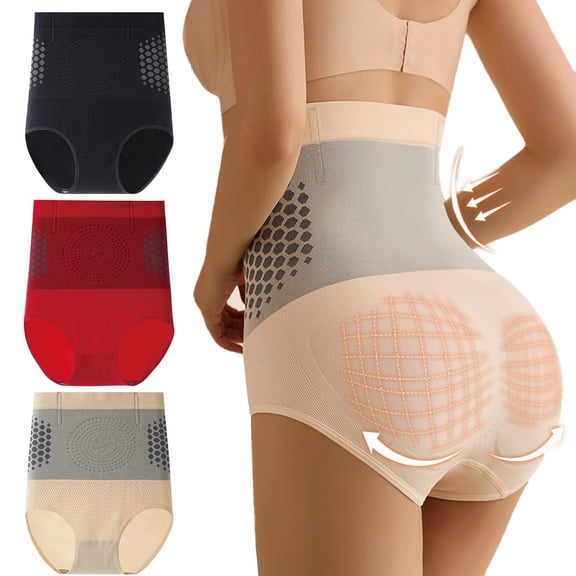 jiaxiM Sculpting Shorts Women 4-in-1 Micro-Particle Thermogenic Seamless Shapewear Panties High Waist Tummy Control Compression Yoga Pant
