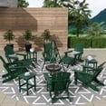 thumbnail image 3 of WestinTrends Malibu 12 Piece Adirondack Chairs Set, All Weather Poly Lumber Outdoor Patio Furniture Set Adirondack Chairs with Ottoman and Side Table, Dark Green, 3 of 7