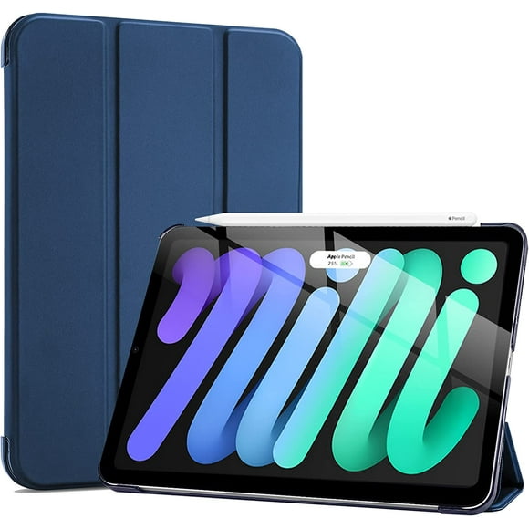 Case For iPad Mini 6 Case 6th Generation Stand Folio Mini Cover - Blue