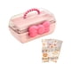 thumbnail image 4 of Caja de almacenamiento multiusos de 3 capas, organizador de accesorios para el cabello para niñas, linda rosa, 4 of 9