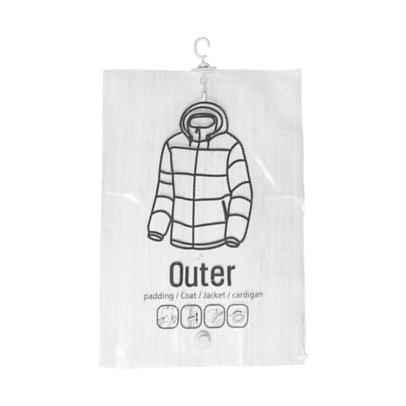 Hanging Vacuum Storage Bag - 26.38x35.43in Reusable Airtight Space Saver with Hook for Dresses Coats Down Jackets, Closet Organizer
