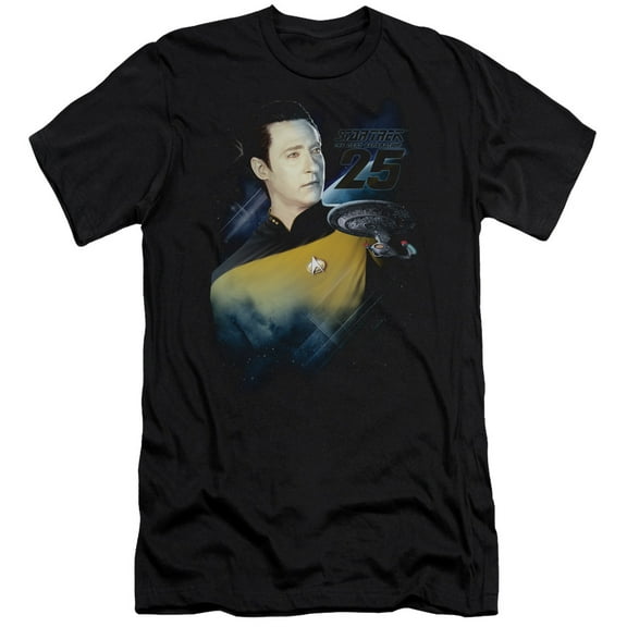 Star Trek Data 25Th Adult 30/1 T-Shirt Black