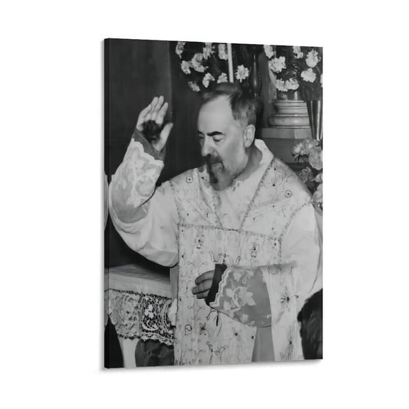 Catholic Padre Pio Poster Canvas Wall Art Print For Room Aesthetic And Decor Poster For Bedroom Living Room Bathroom Kitchen Office Decor