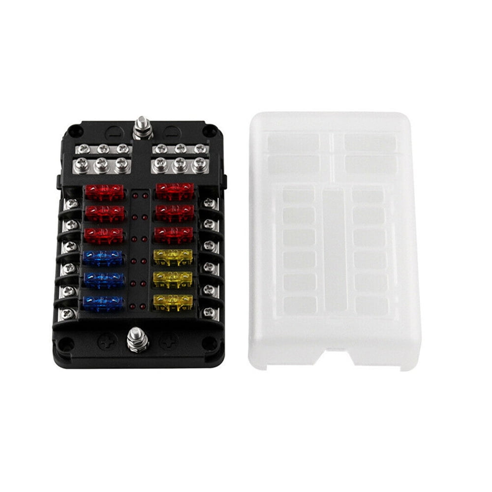 Arealer Universal 12 Ways Fuse Block Car Fuse Holder With Negative