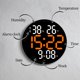thumbnail image 4 of Reloj de pared de 10 pulgadas con hora, semana, fecha, temperatura, humedad y pantalla LED digital redondo. Naranja, 4 of 9