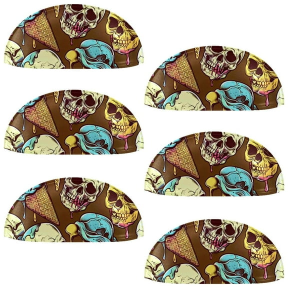 PhooArto 6 Pcs Cup Drawer Pulls, Ice Cream Skull Patterns Shell Shape Handles Cabinet Knobs for Dresser Cupboard Closet Wardrobe with Screws