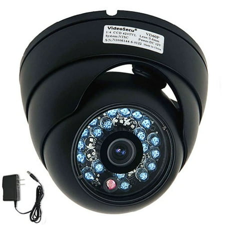 3 Ccd Camera System VideoSecu IR Night Vision Outdoor Vandal proof CCD CCTV Security Camera 3.6mm Wide View Angle Lens 480TVL with Power 1z0 ()