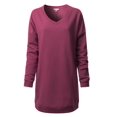 thumbnail image 5 of Made by Olivia Women's Casual Oversized Loose Fit V-Neck Fleece Pullover Sweatshirts Tunic Fall Outfits S~3X, 5 of 7