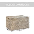 thumbnail image 2 of Water Hyacinth Storage Basket with Lid, 17.2 Gallon (65L) Wicker Storage Trunk with Handles, Handwoven Wicker Storage Bin for Blanket, Foldable, for Living Room, Laundry Room, White, 2 of 6