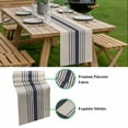 thumbnail image 5 of Midnight Blue Striped Table Runner - 90 Inch Long, Kitchen Dining Table Runner Dresser Scarves, Beige Geometric Modern Art Farmhouse Decor for Coffee Tables Wedding Party Banquet, 5 of 8