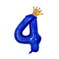 thumbnail image 1 of Globo número 4 azul de 40" con corona, 1 of 4
