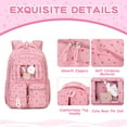 thumbnail image 6 of Soda Candy Corduroy School Backpack Cute Bookbag for Middle School Students Book Bag Kawaii Ita Backpacks with Reinforced Thick Strap, Pink Strawberry, 6 of 7