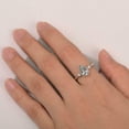 thumbnail image 3 of HeartsAndYou 1.6ct Natural Aquamarine Diamond Ring Milgrain Trilogy 100% 14k SOLID White Gold, 3 of 8