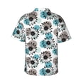 thumbnail image 3 of Balery Watercolor Sunflower Print Men's Hawaiian Shirts Short Sleeve Beach Shirt Relaxed Fit Vacation Button Down Shirts-, 3 of 8