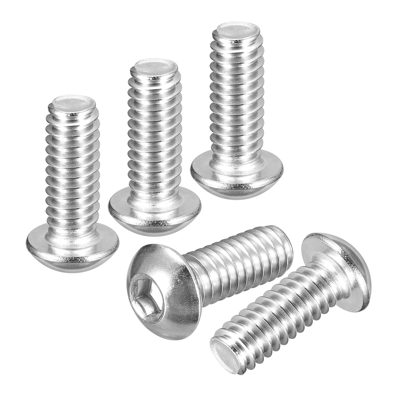 Uxcell 1/4 -20x3/4 Button Head Socket Cap Screws - 25Pack - Good for Road Bicycle Mountain Bike Auto Motorcycle - 304 Stainless Steel Whitewashed - Hex Drive Fasteners