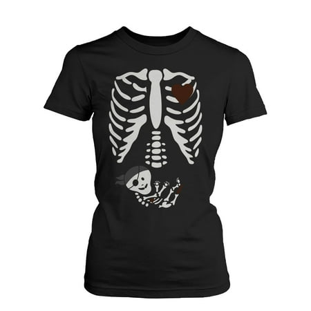 Halloween Pregnant Skeleton Pirate Baby X-Ray Shirt Maternity Themed Funny Shirt