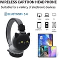 thumbnail image 3 of Black Cat Cartoon Headphone Wireles Fm Headset Music Stereo Headphones Kid's Headphone Over Ear For, 3 of 4