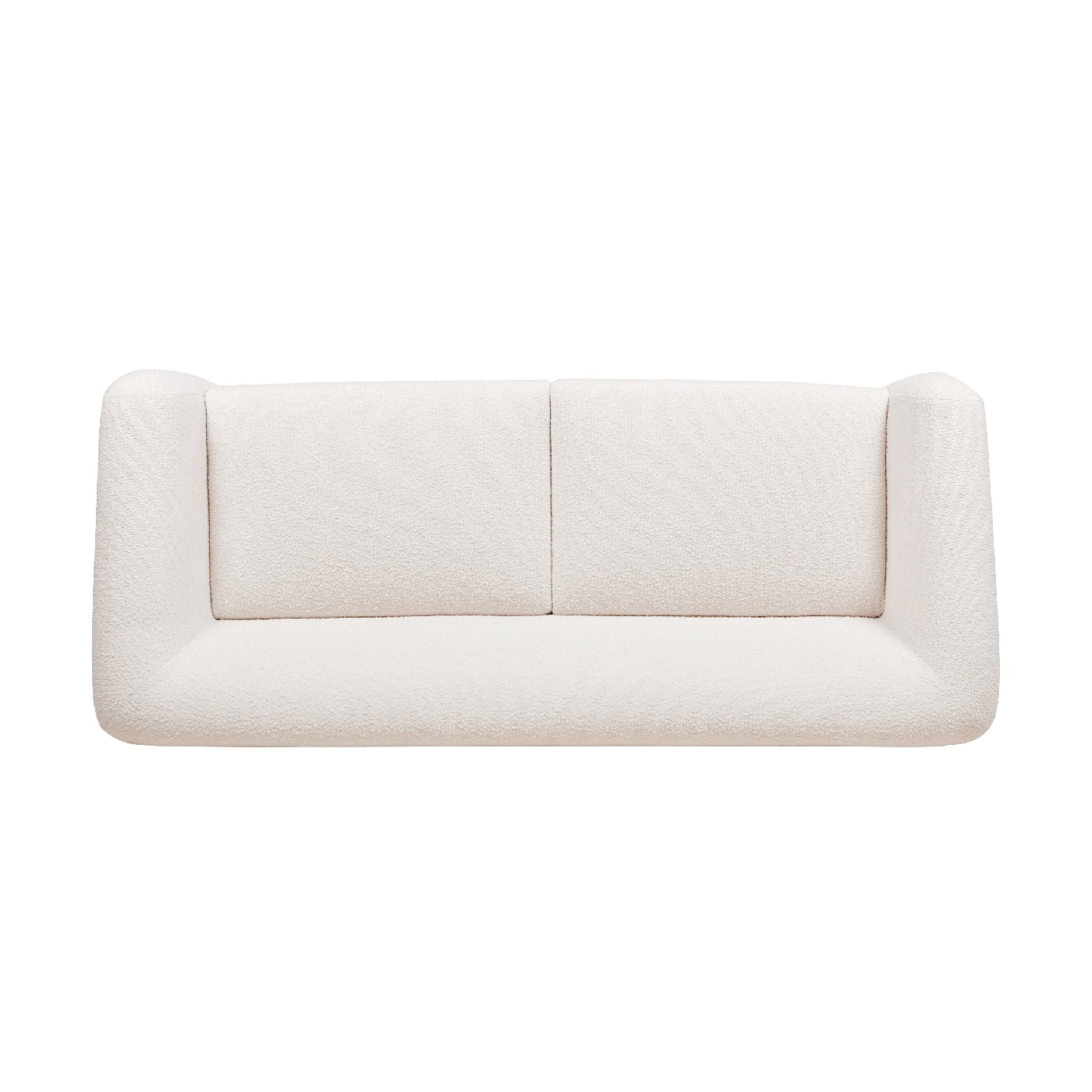 Jennifer Taylor Home Alpine 90.5" Modern Scandinavian Boucle Minimalist Round Arm Sherpa Sofa, Ivory White