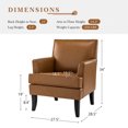 thumbnail image 3 of Contemporary Vegan Leather Accent Chair Set of 2, Upholstered Sofa Armchair & Wooden Legs Adult Home Living Room Bedroom, Camel, 3 of 8